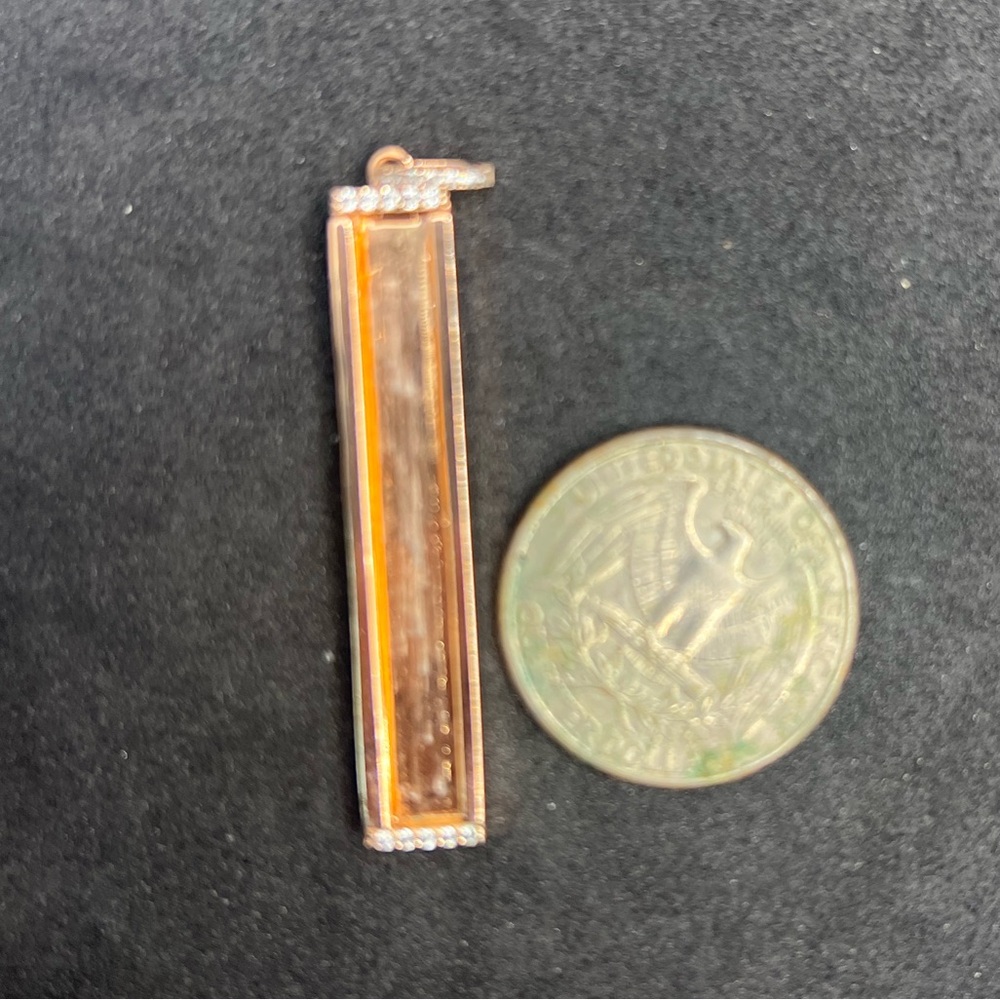 Elise Paige Skinny Charm Pendant - Pink Gold Tone